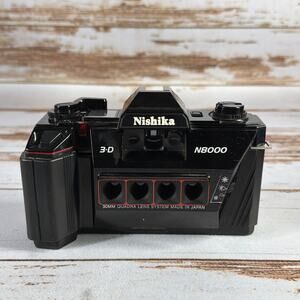Nishika N8000 3‑D 35mm Film Camera Point & Shoot – Tested Works Used